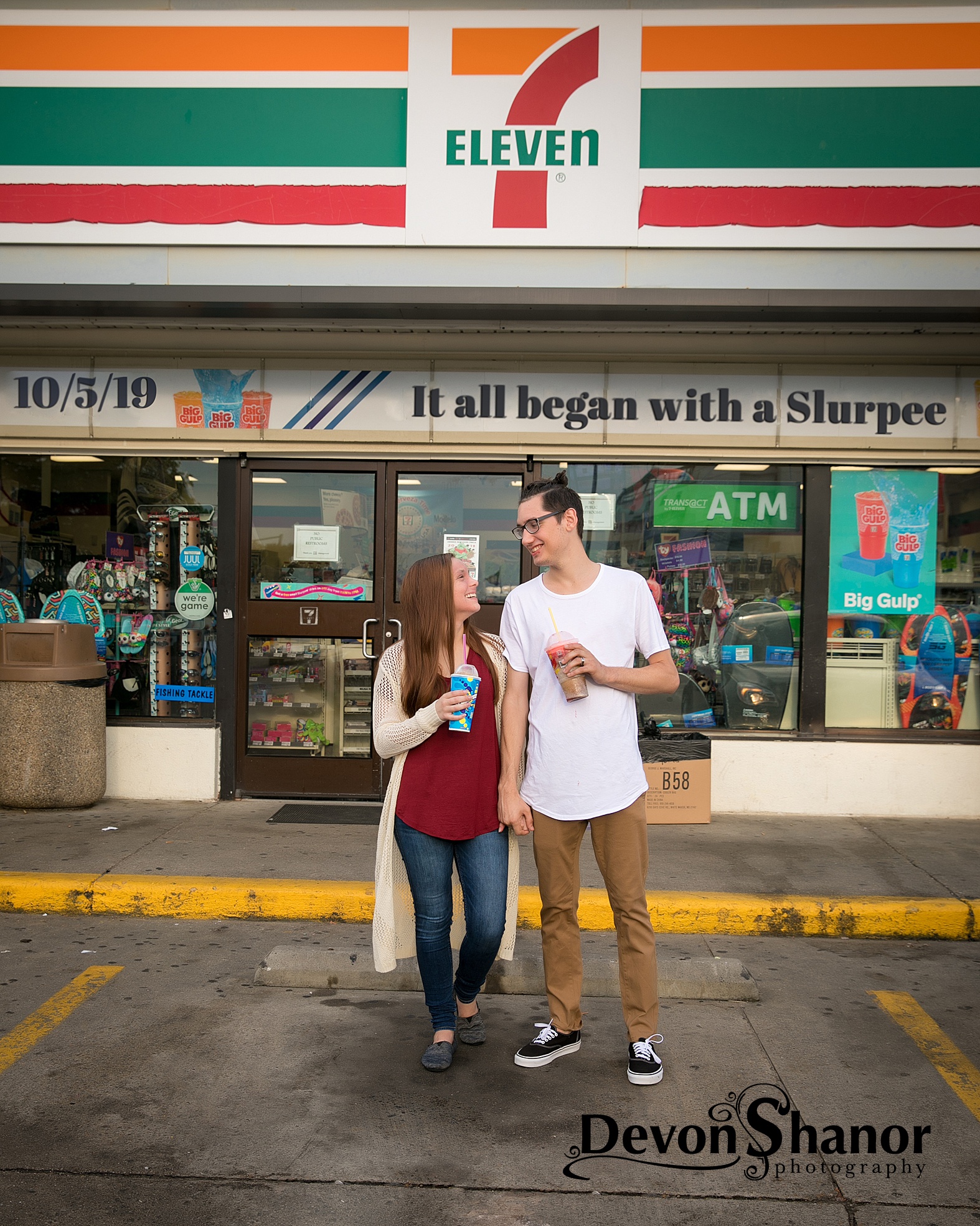 Love began with a Slurpee | Virginia Beach Engagement